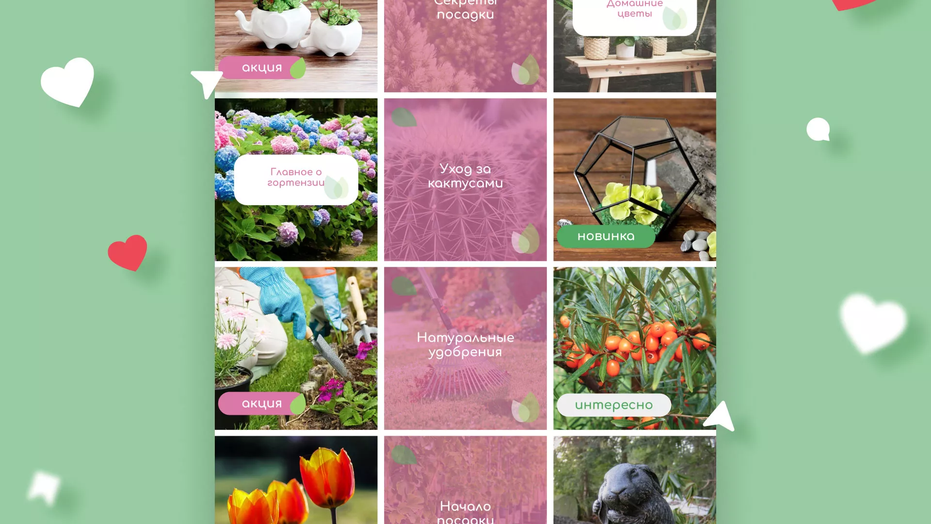 Разработка оформления профиля Instagram для магазина «Floraint» в Балашове
