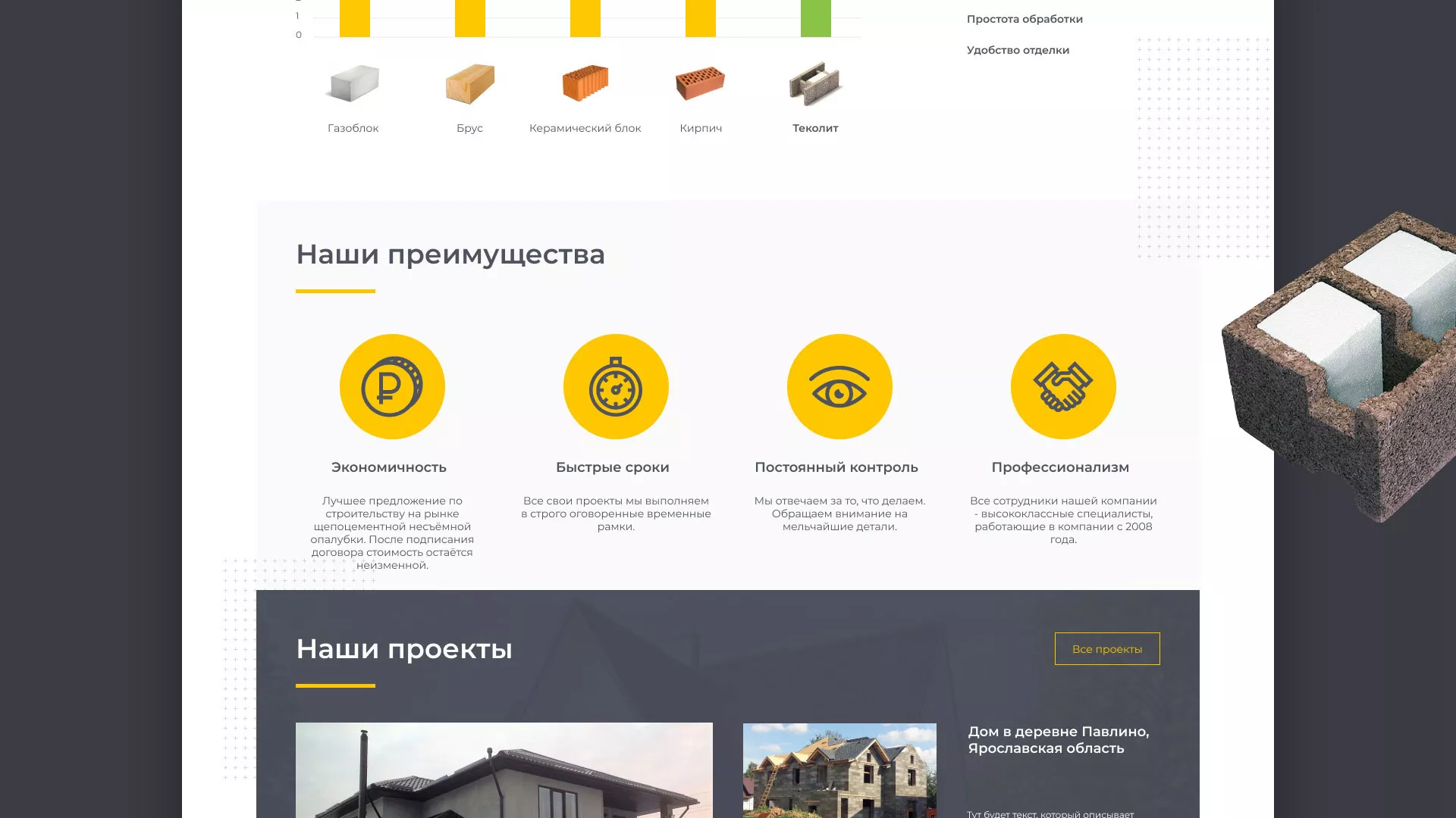 Создание сайта для строительной компании «ЭКОДОМ» в Балашове
